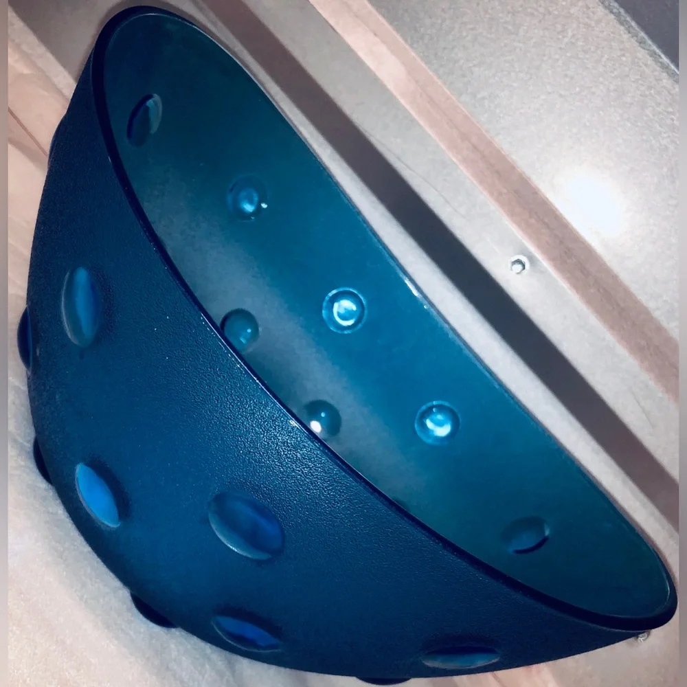 Blue Glass Dots Decorative Bowl Home Decoration Kitchen Tableware Fruit Salad